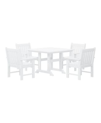 5-Piece HDPE Outdoor Patio Chair and Square Table Dining Set