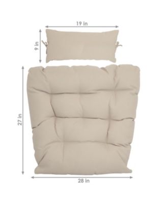 Outdoor Replacement Caroline Hanging Egg Chair Cushion and Headrest Pillow Set - 2pc