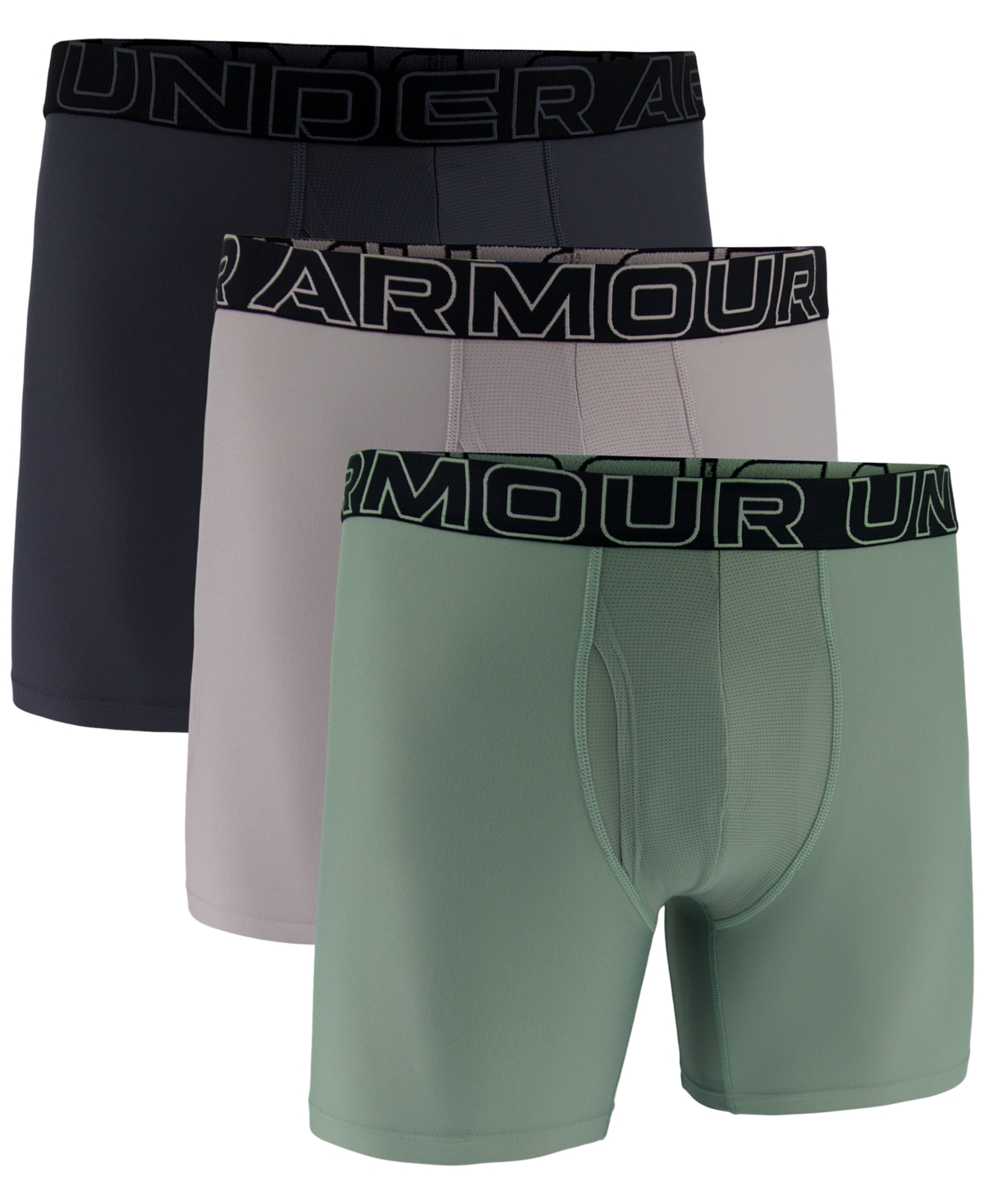 Men's 3-Pack Performance Tech Solid 6" Boxer Briefs - Gray Dawn