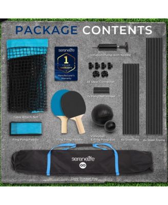 Portable Slam Pong Set, Adjustable Table Feet, Includes Accessories