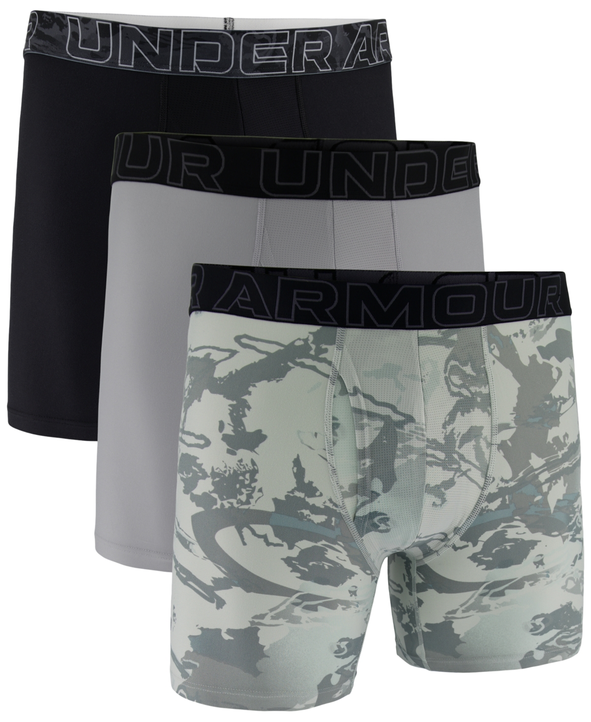 Men's 3-Pack Performance Assorted 6" Boxer Briefs - Black