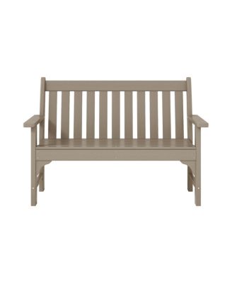 Outdoor 2-Person All-Weather HDPE Front Porch Garden Bench