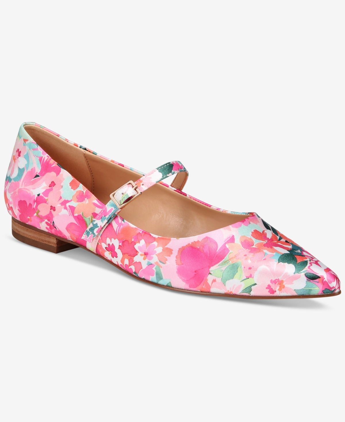Things Ii Come Women's Kyra Luxurious Slip-on Mary Jane Pointed Toe Flats In Pink Flower Multi