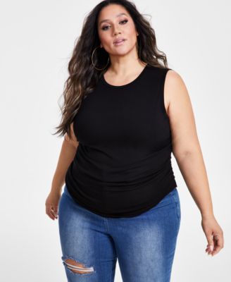 Nina Parker - Plus Size Ruched Sleeveless Top