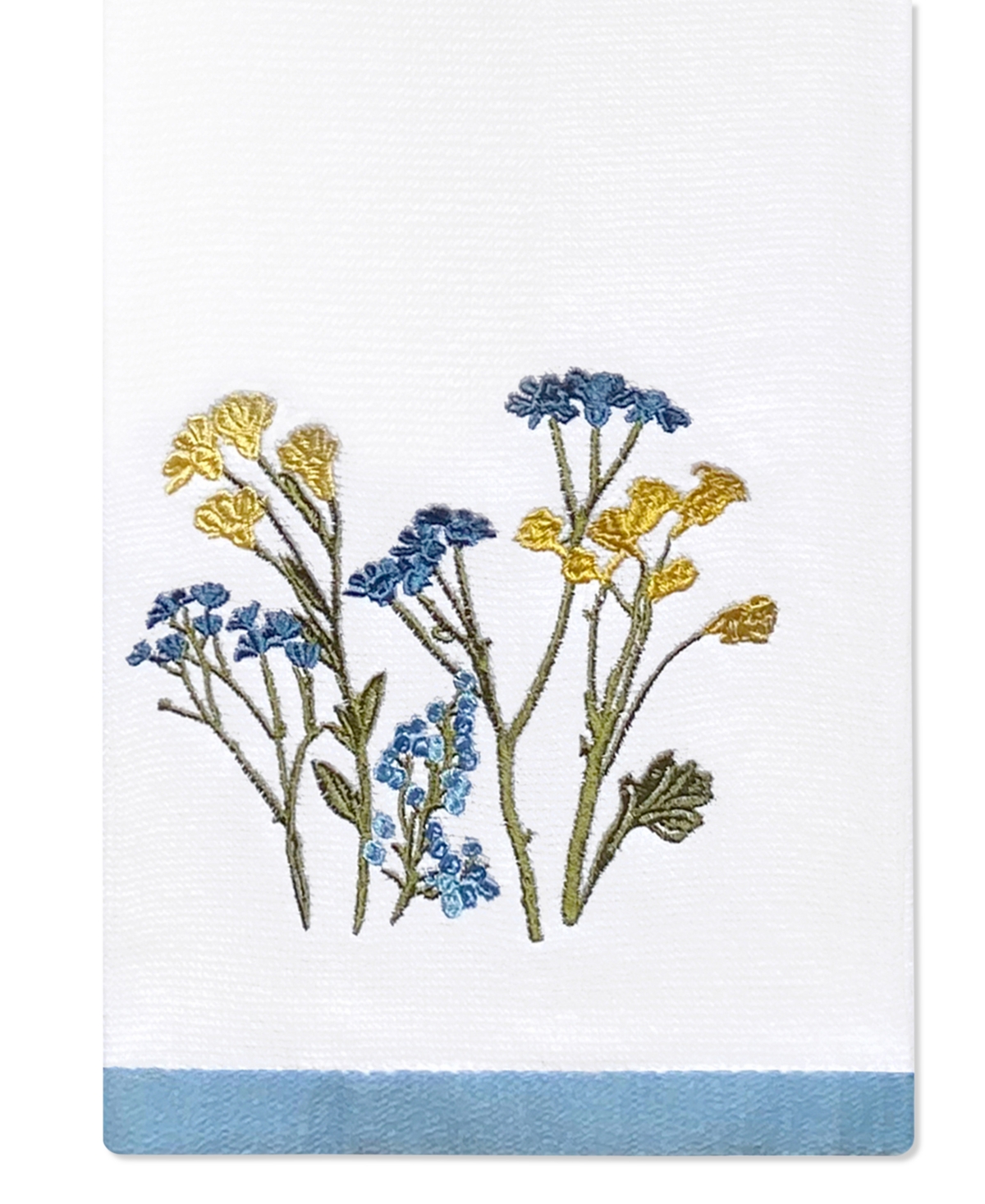 Lenox Wildflowers Printed & Embroidered Kitchen Towels, Set Of 2 In Blue,white