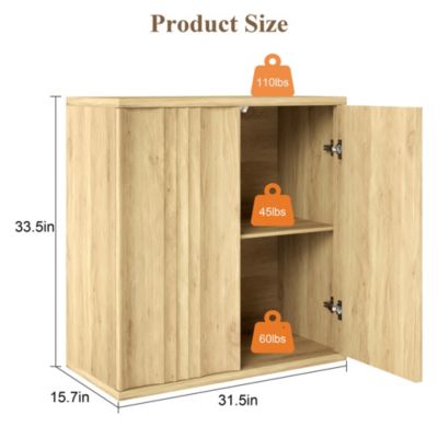 31.5" Modern Fluted Sideboard with Storage, Accent Cabinet