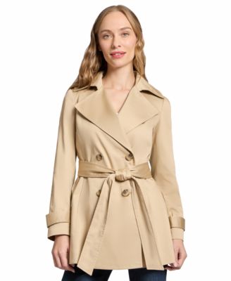 Jones New York - Petite Notched-Lapel Belted Trench Coat