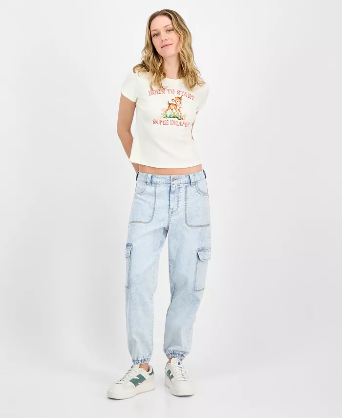 Juniors' High Rise Cargo Jogger Jeans - thumbnail 4