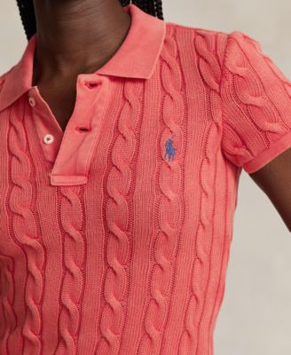 Women's Cable-Knit Polo Shirt