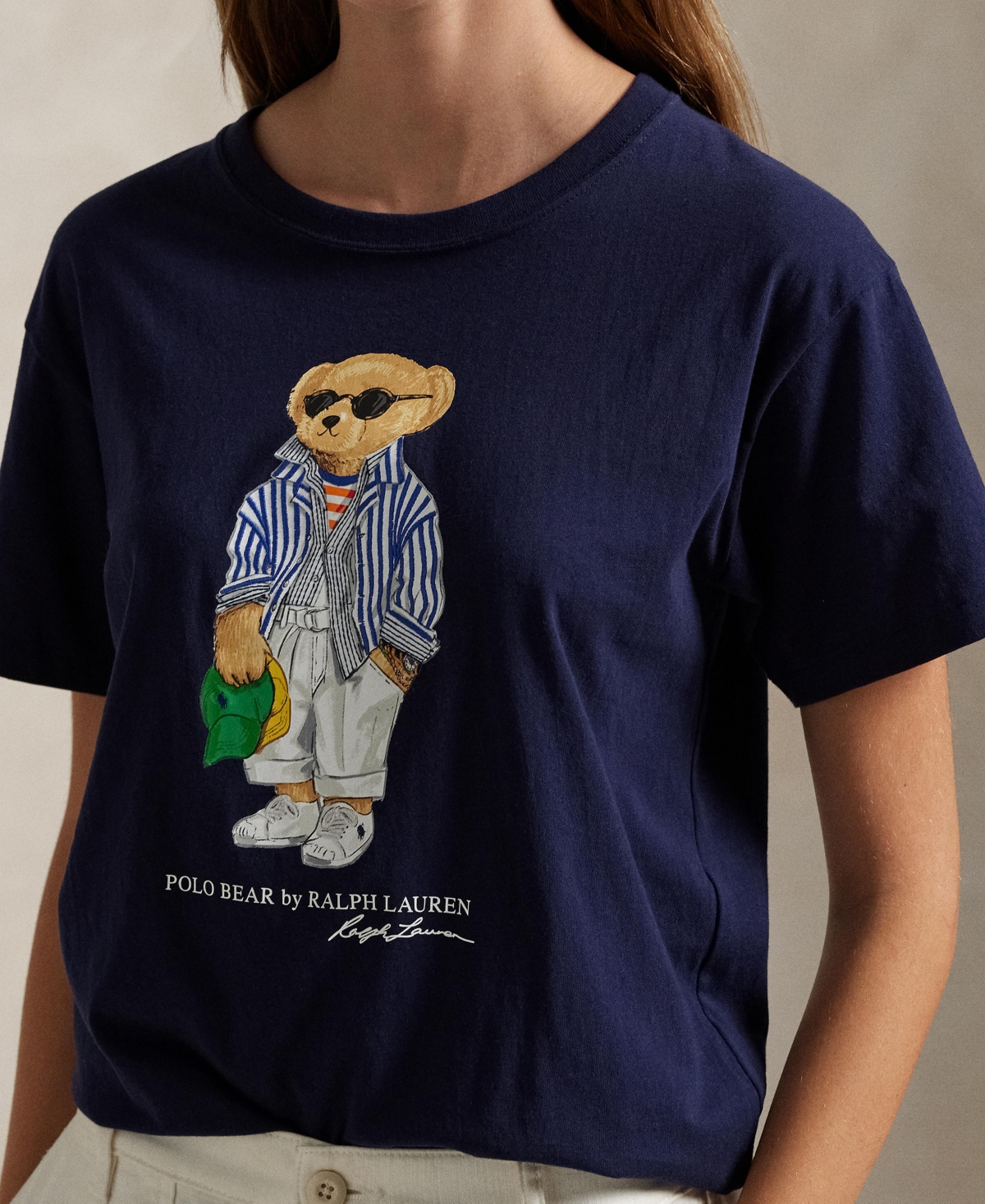 Shop Polo Ralph Lauren Women's Polo Bear Cotton Jersey Tee In New Navy