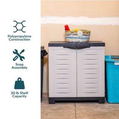 Versatile Plastic Storage Cabinet with Adjustable Shelf