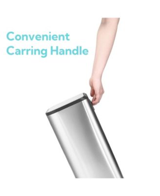 Stainless Steel Garbage Can with Lid, Step-On Pedal and Inner Bucket, Rectangular Trash Can for Kitchen