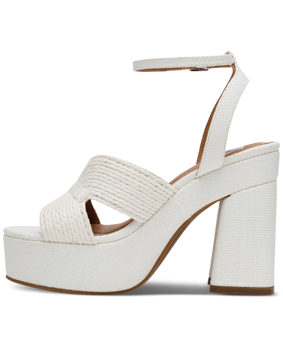 Dv Dolce Vita Women's Waylan Raffia Platform Crossband Dress Sandals In White Raffia