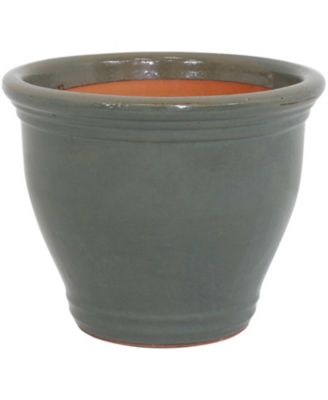 UV- and Frost-Resistant Ceramic Flower Pot Planter with Drainage Holes