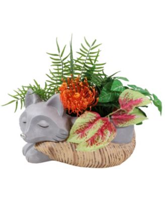 Finley the Fox Planter Statue - Indoor/Indoor Decorative Figurine - 12"