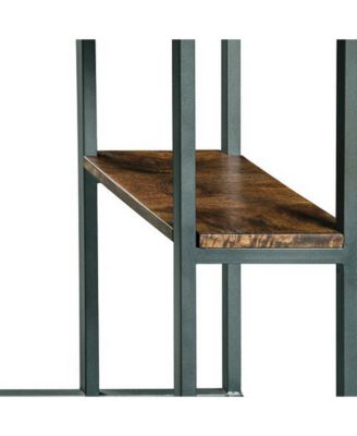 Wooden Top Accent Table for Living Room or Bedroom Decor and Storage