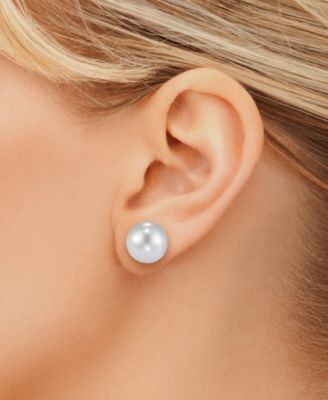 Cultured Freshwater Pearl (12-13mm) Stud Earrings in 14k Yellow Gold