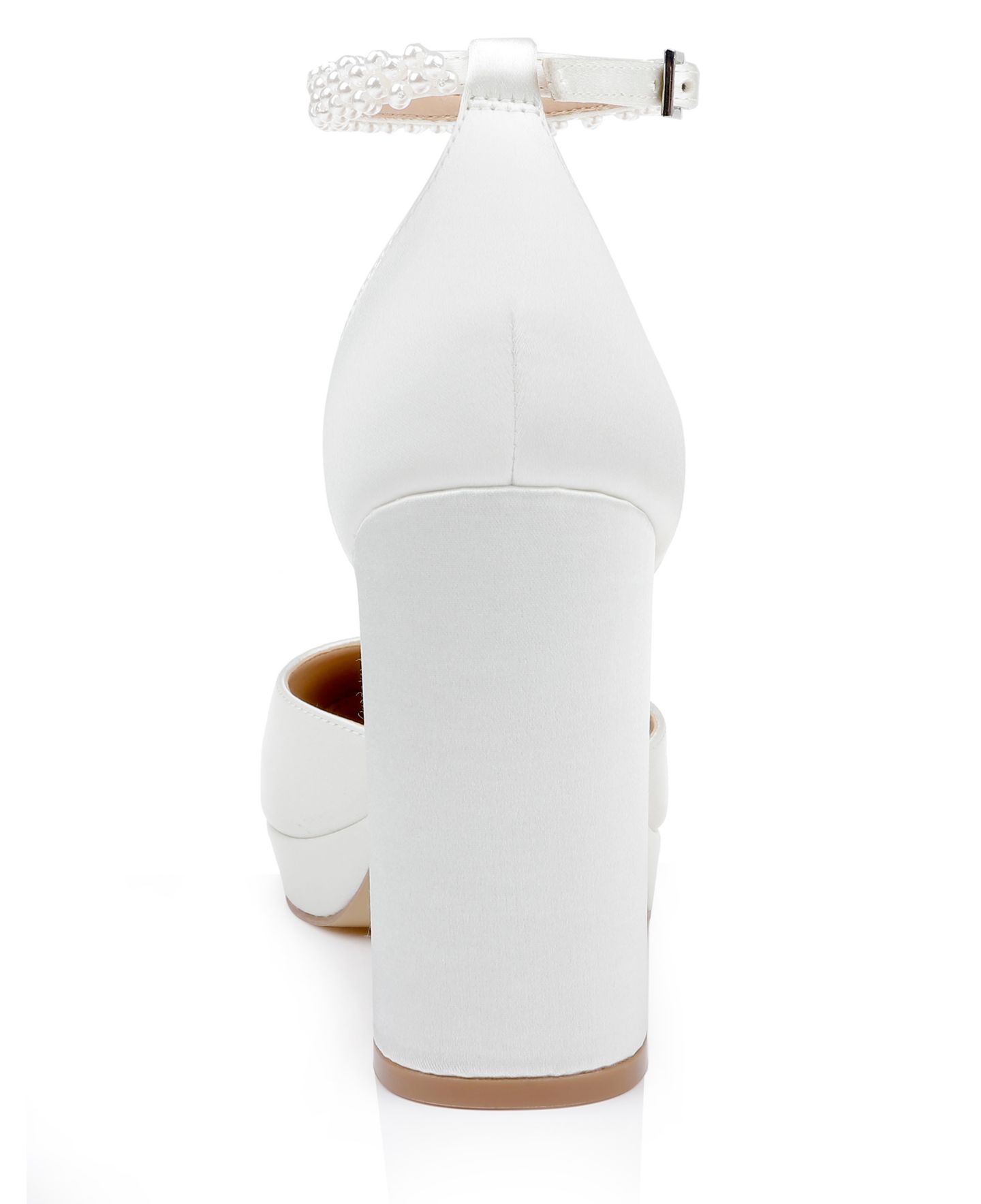 Женские туфли Jewel Badgley Mischka Noble Bridal Block Heel Pumps, цвет: Слоновая кость атласный — фото 3