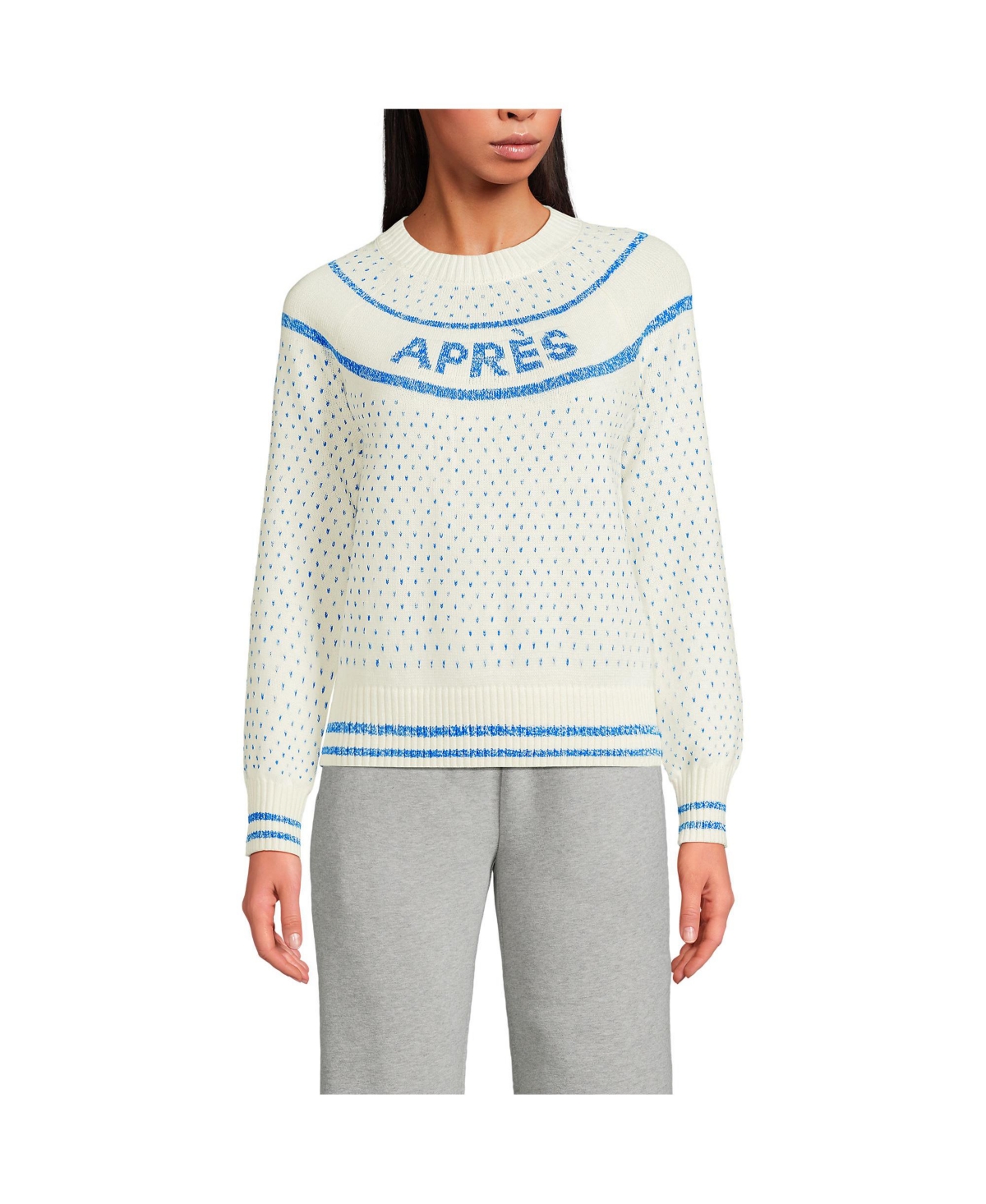 Women's Drifter Jacquard Raglan Sweater - Bright cerulean apres