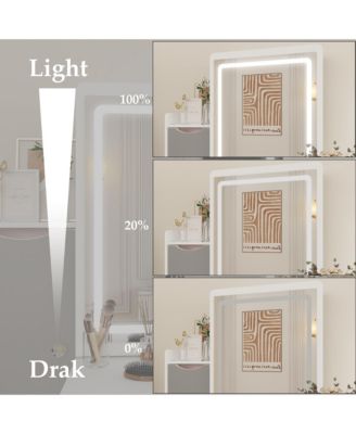 4-Drawer Vanity Set – Wood Makeup Table with LED Sliding Mirror, Stool, Cabinet & Shelves