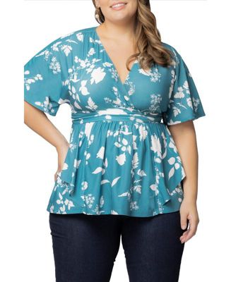 Plus Size Encore Short Sleeve Printed Top