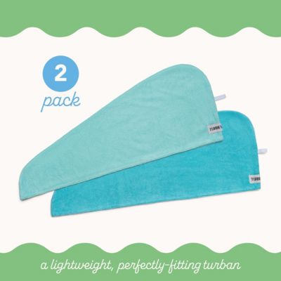 Microfiber Hair Towel Wrap, 2-Pack – Quick-dry turban for all hair types perfect for travel, home, women, men & kids