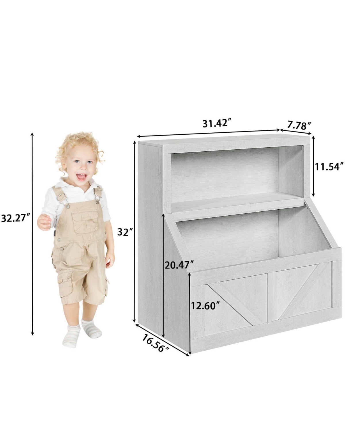 gaomon Kids Bookshelf, Wooden Toy Storage Organizer with Cubby