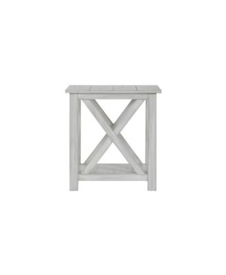 1 Open Shelf End Table with X-Shaped Accents Stylish and Functional Storage for Living Room or Bedroom