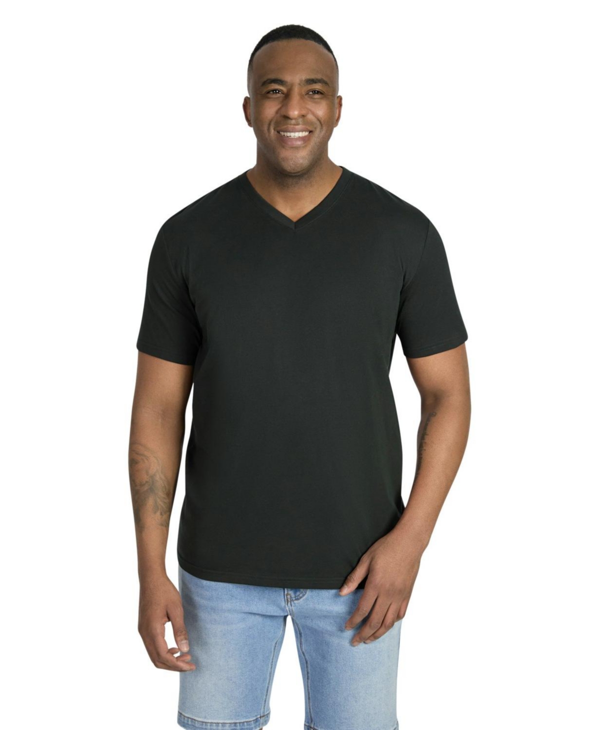 Big & Tall Essential V Neck Tee - Dark green
