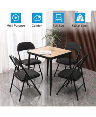 10-Pack PU leather upholstery Folding Chair Padded Seat Metal Frame for Home Office Dining Room Chair