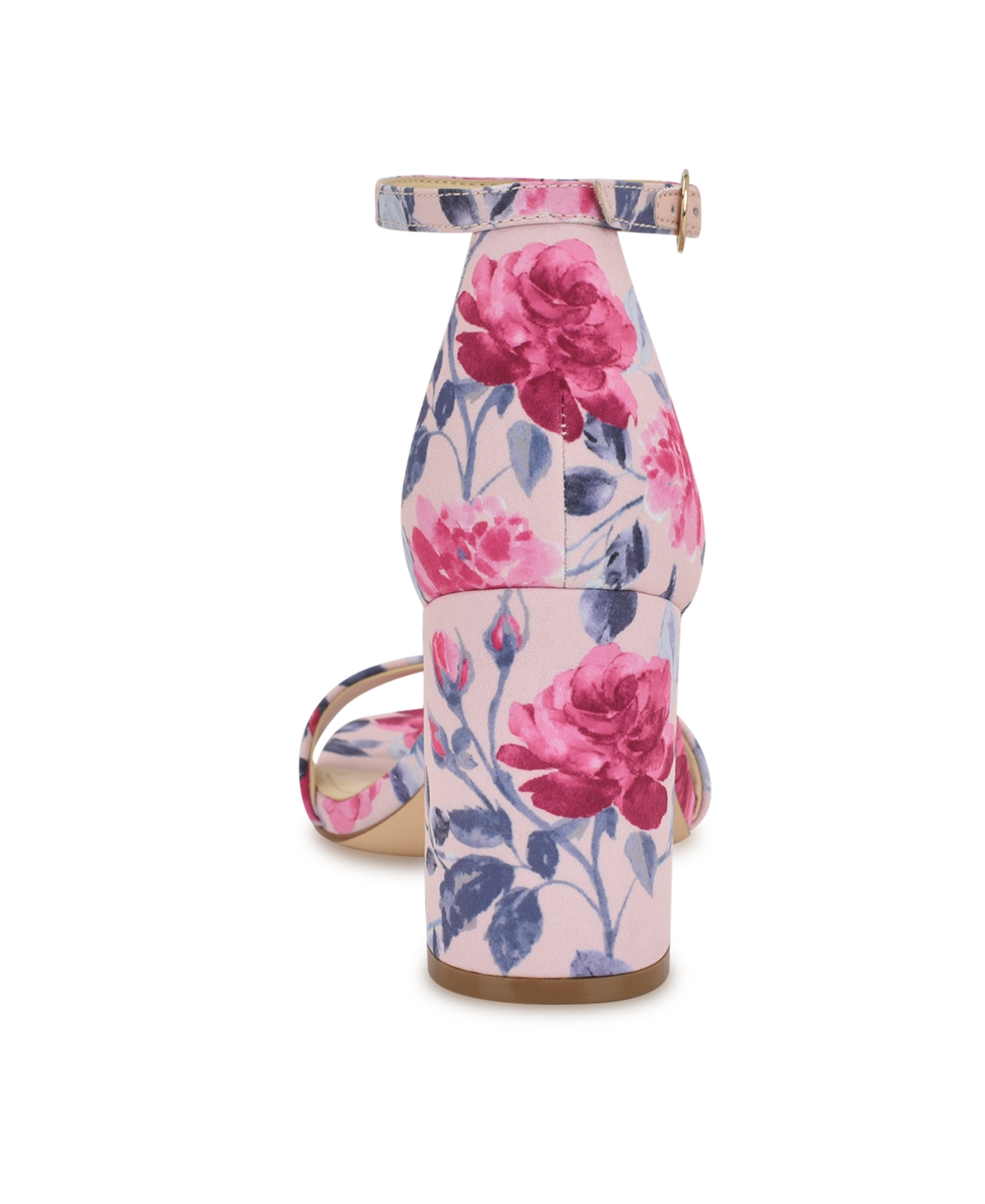 Nine West Women's Toniann Open Toe Dress Sandals In Pink Mystic Garden Print Multi