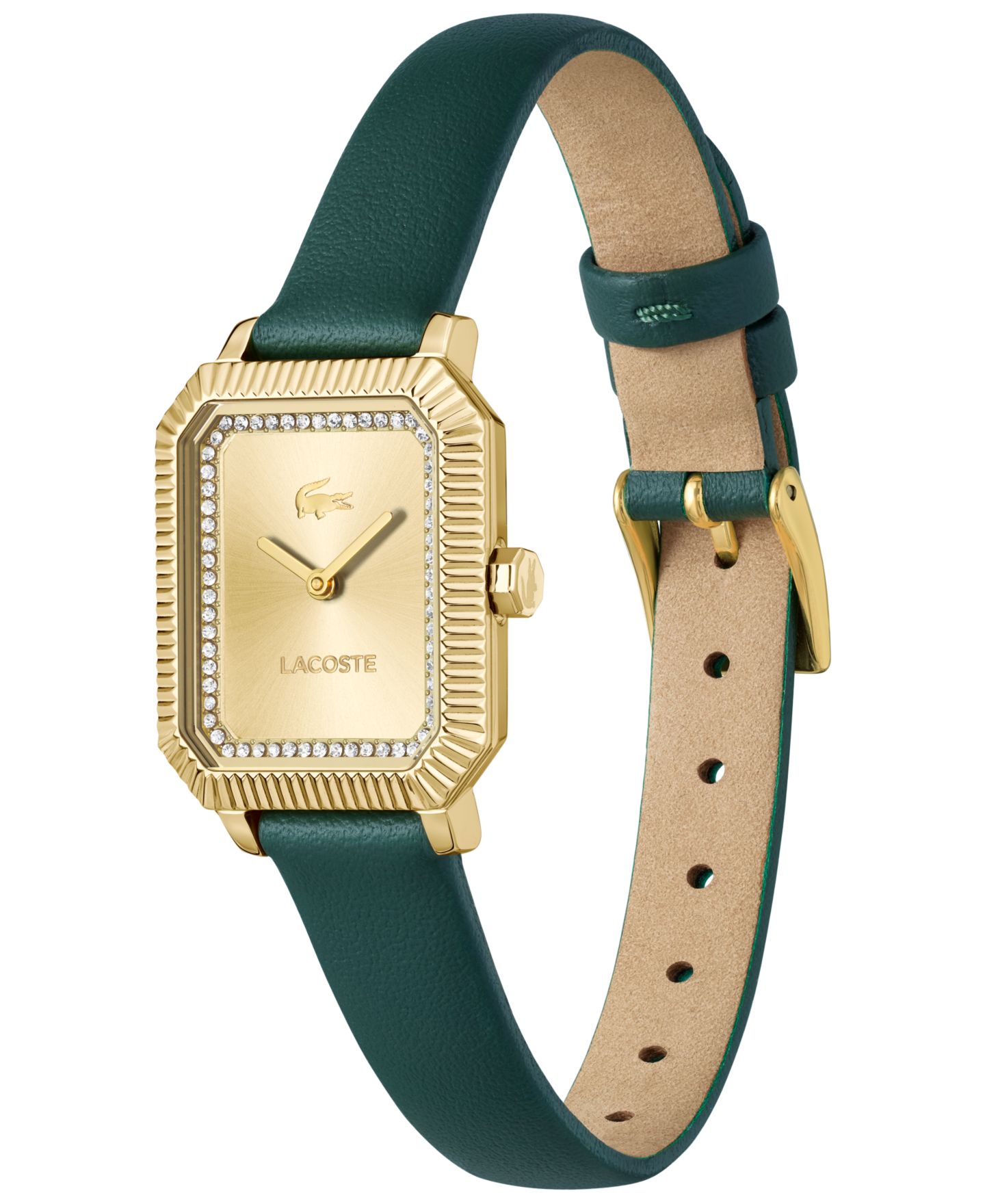 Женские часы Lacoste Parisienne Green Leather Strap Watch, 28.3 x 20.7mm — фото 2
