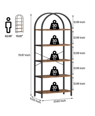 Bookshelf Tall Bookcase Arched Standing Bookshelves