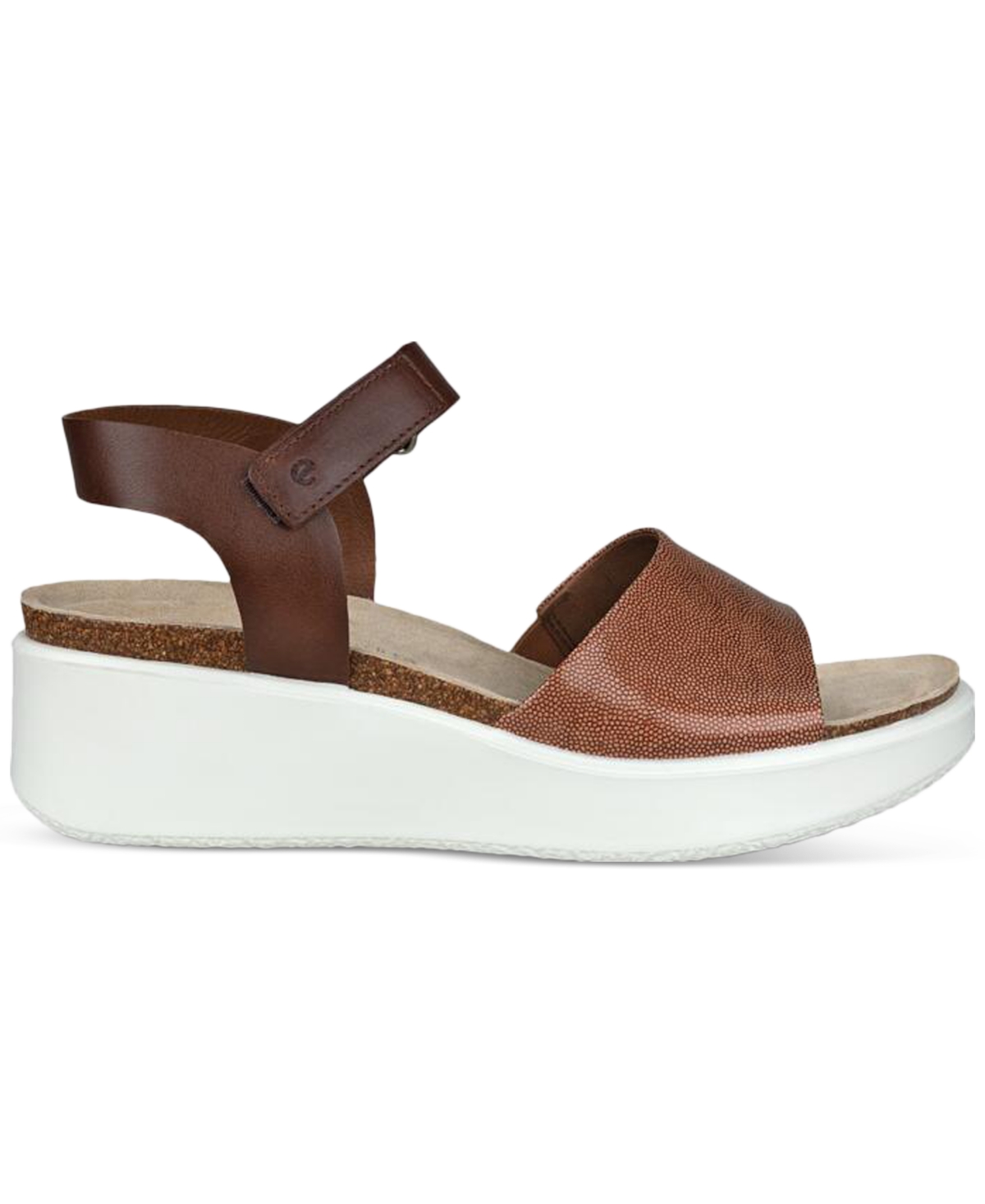 Shop Ecco Women's Flowt Wedge Cork Sandals In Cashmere,cocoa Brown