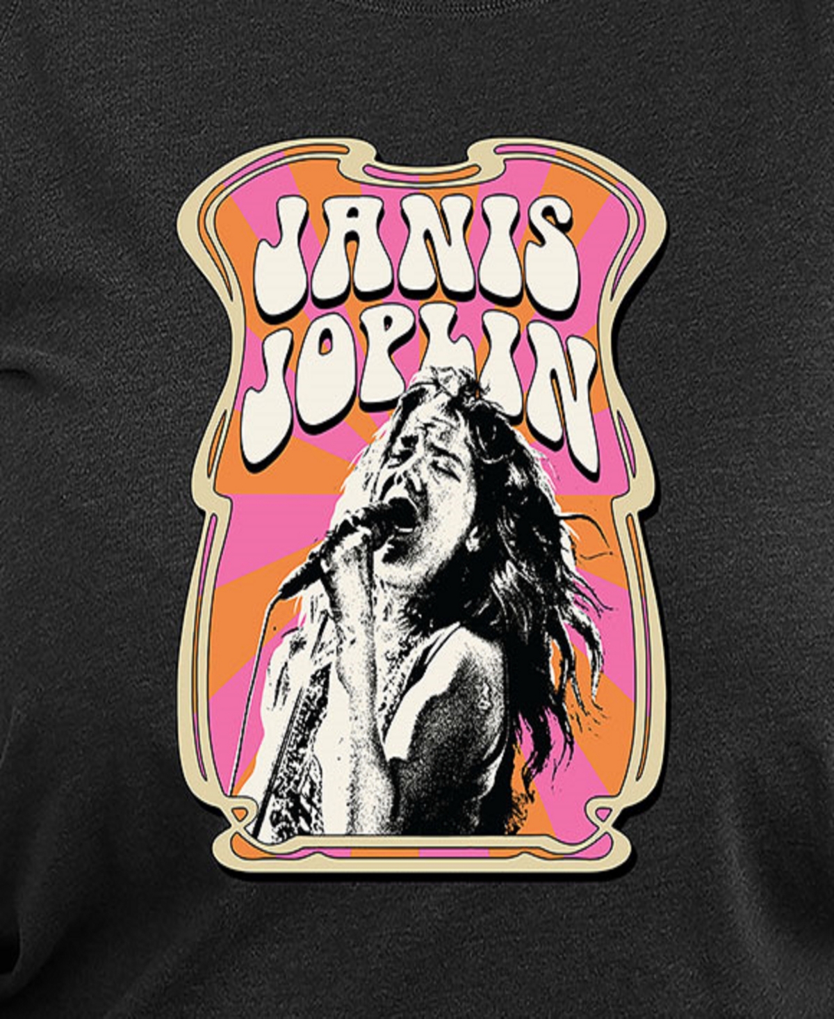 Hybrid Apparel Plus Size Janis Joplin Graphic Pullover Top In Gray