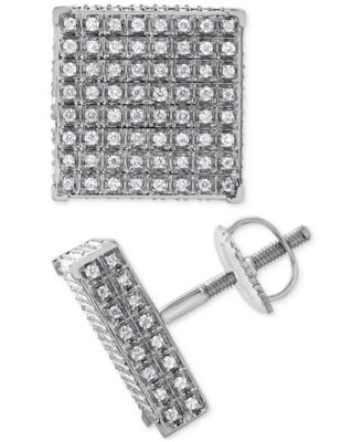 Diamond Pav&eacute; Square Stud Earrings (5/8 ct. t.w.) in 14k White Gold