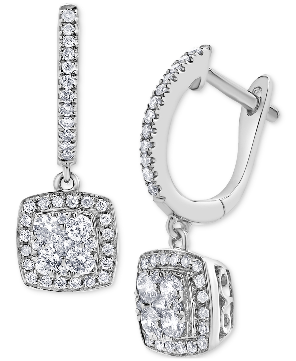 Macy's Diamond Drop Earrings (1/3 Ct. T.w.) In 10k White Gold In White Gold