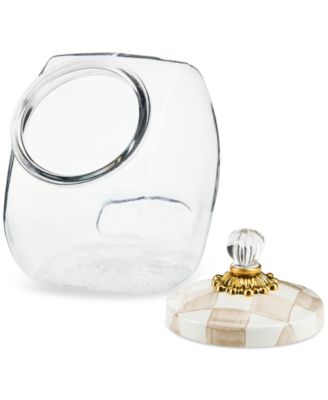 Mocha Check-Lid Clear Glass Cookie Jar
