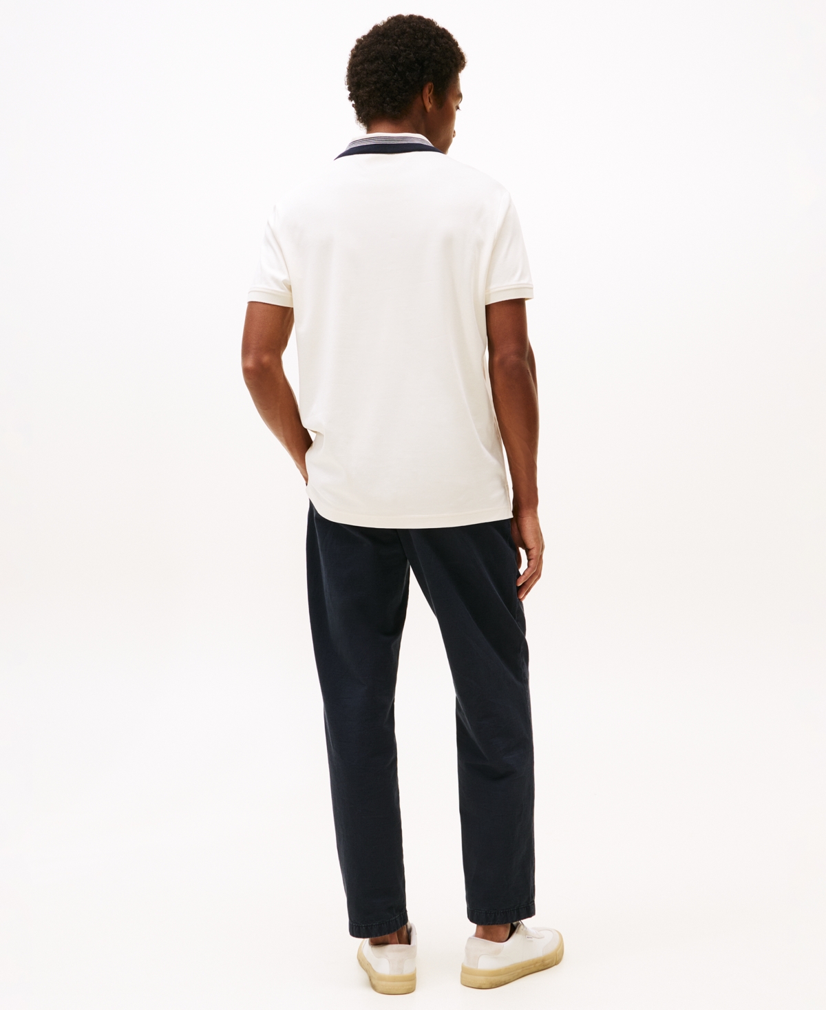 Shop Tommy Hilfiger Men's Stripe-collar Shirt In Ivory Petal