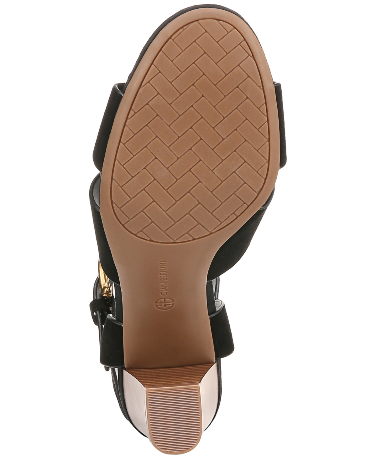 Giani Bernini Women's Angellina Memory Foam Stacked Heel Dress Sandals, Created For Macy's In Black Suede