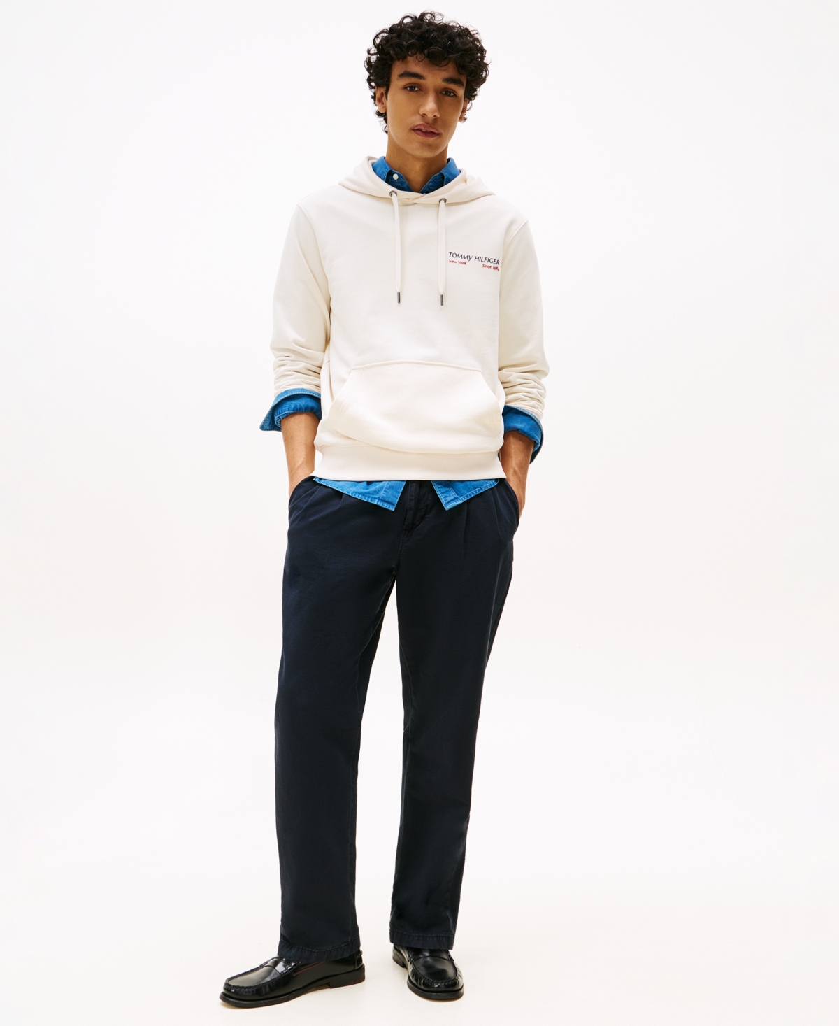 Tommy Hilfiger Men's Sail Graphic Logo Hoodie In Ivory Petal