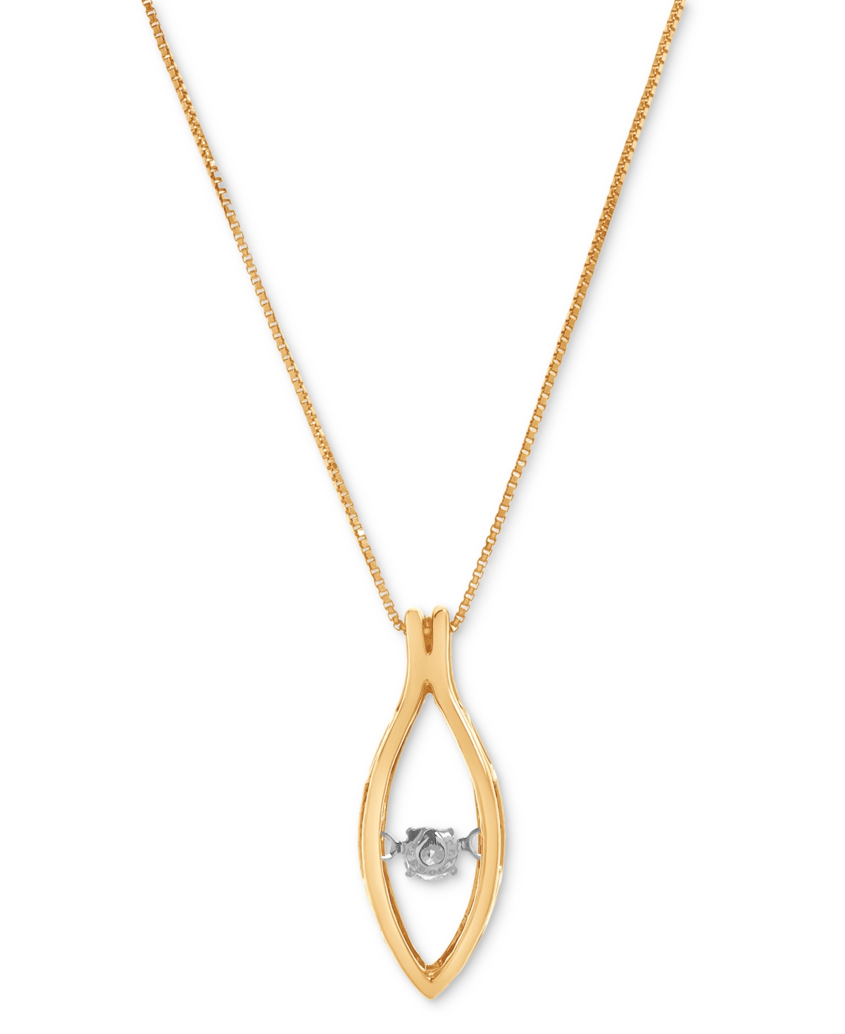 Macy's Diamond Marquise 16" Pendant Necklace (1/3 Ct. T.w.) In 14k Yellow Gold In Yellow Gold