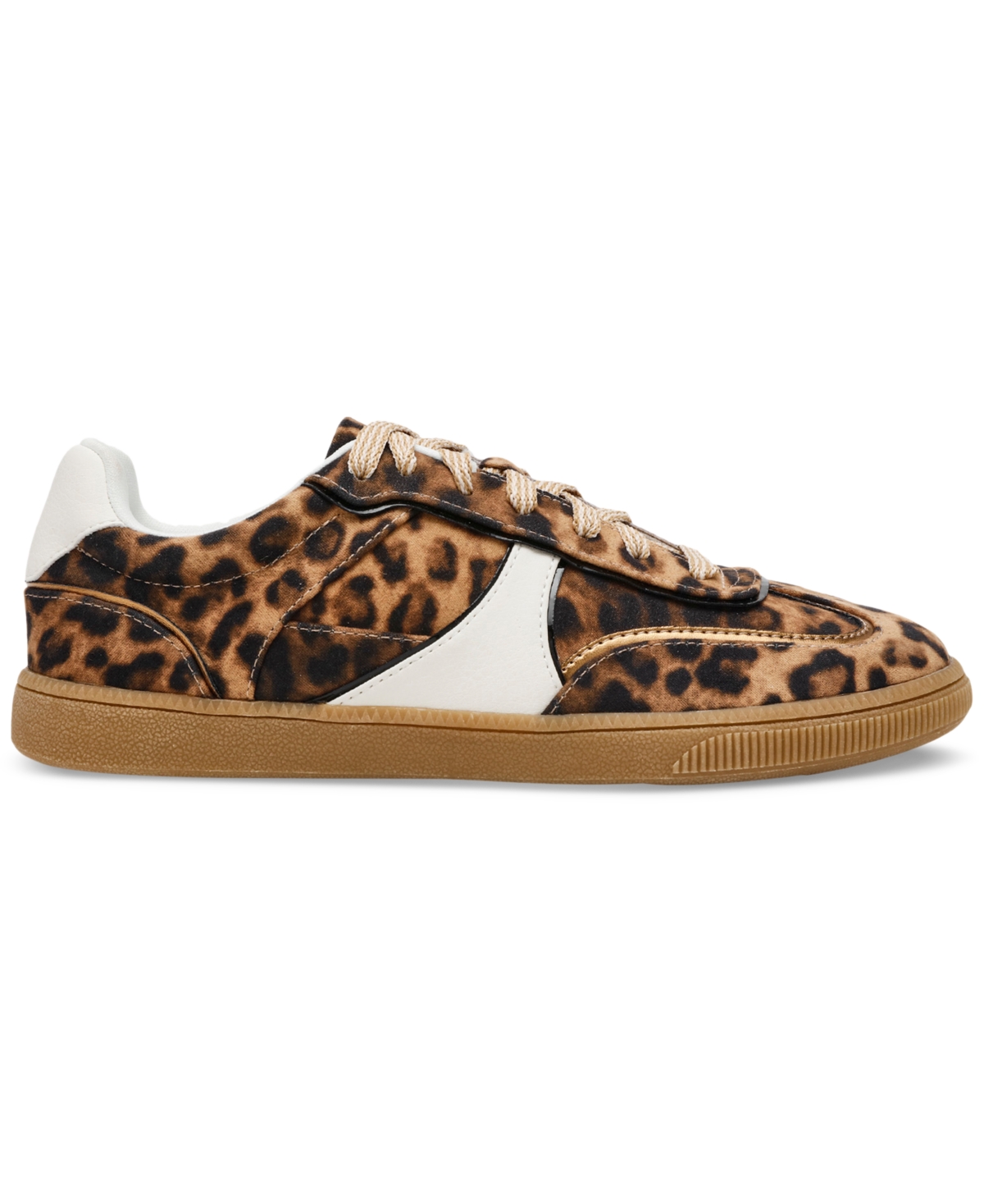 Shop Wild Pair Women's Chargee Lace-up Sneakers, Created For Macy's In Leopard,white