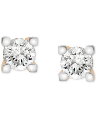 Macy's - Diamond Solitaire Stud Earrings (1/2 ct. t.w.) in 14k Yellow Gold