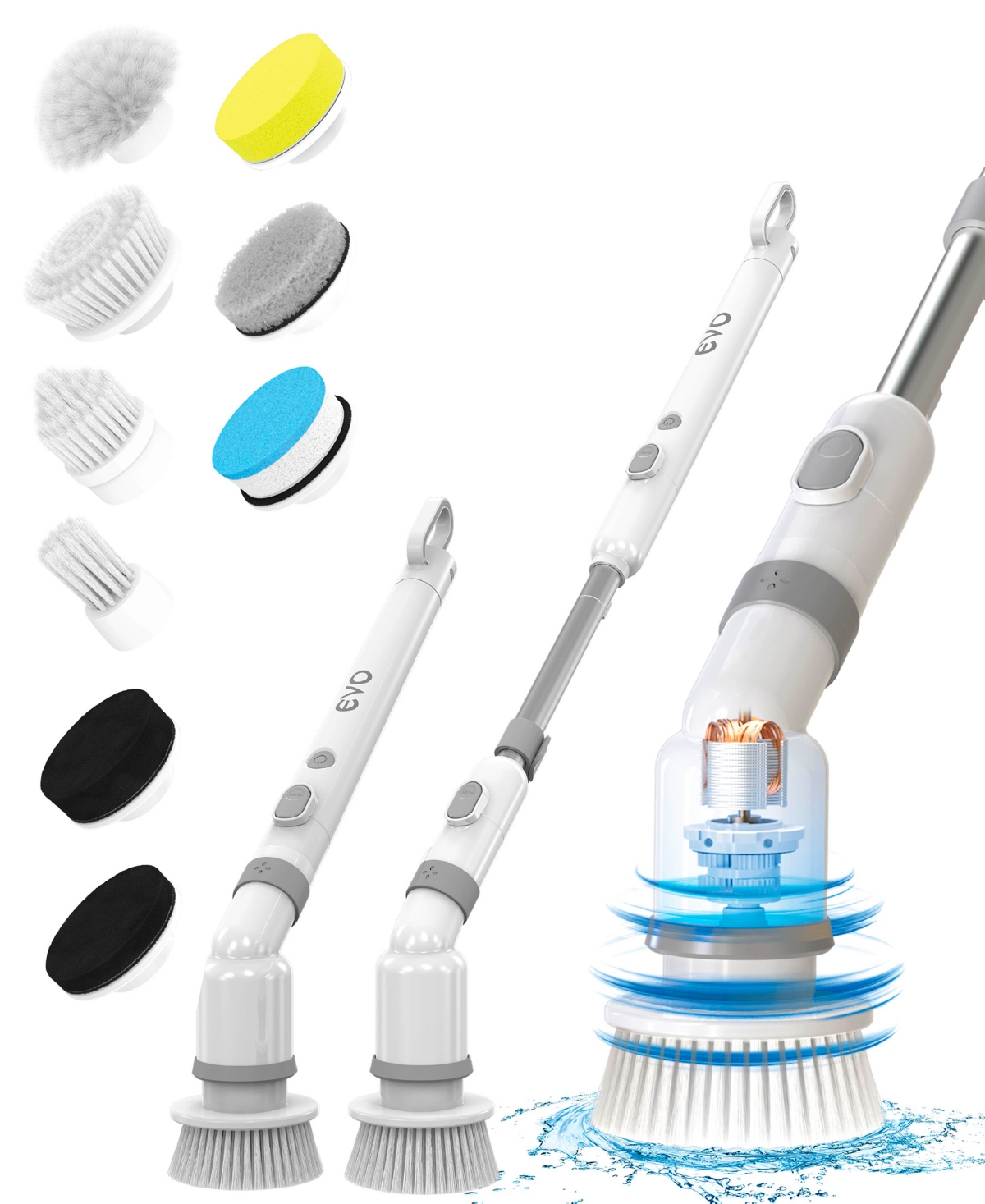 Evo Scrub It Electric Cordless Spin Scrubber - White