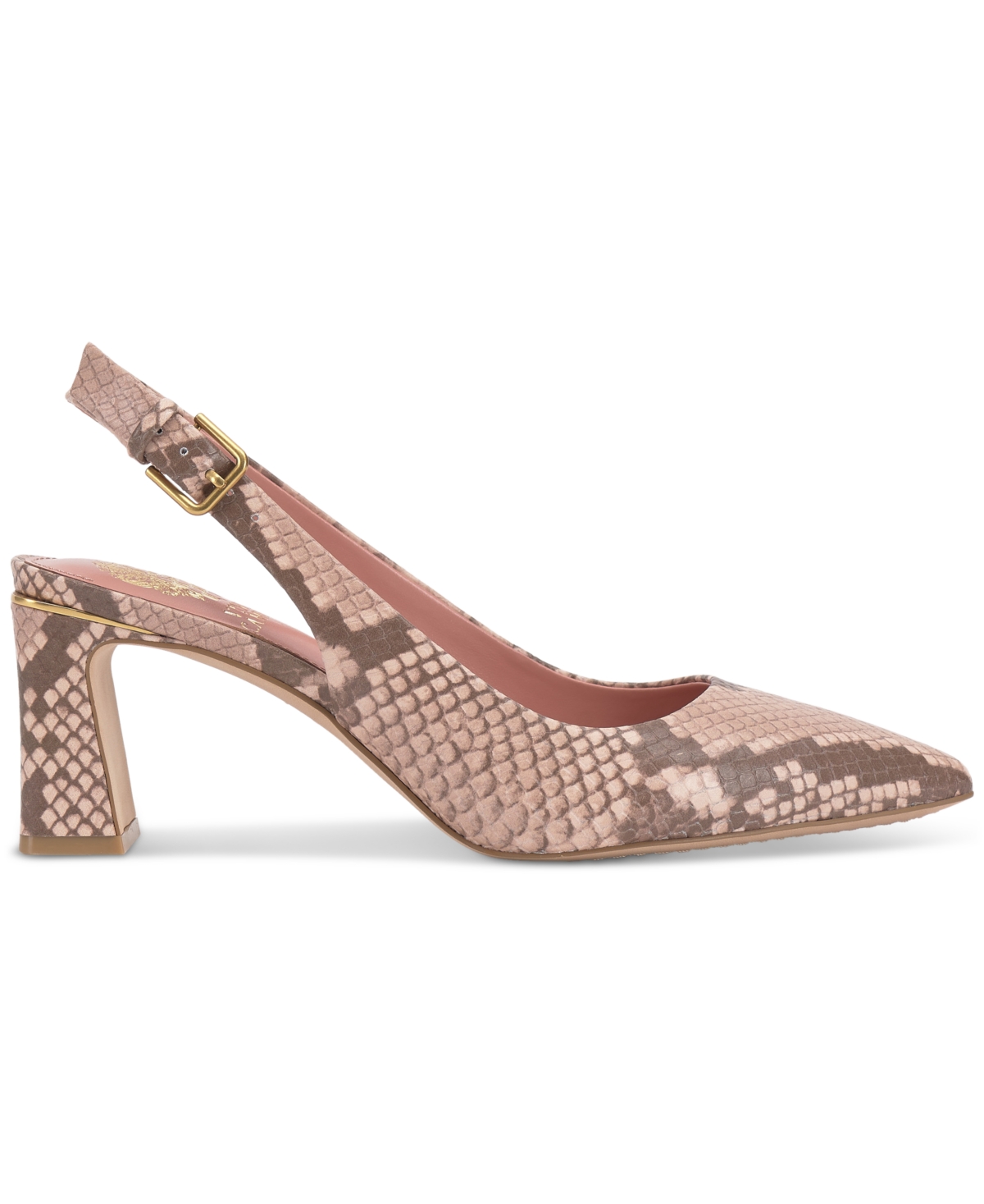 Vince Camuto Hamden Pointed Toe Slingback Pump In Pale Pink Leather