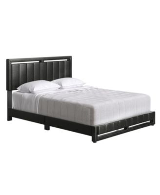 Belle Upholstered Platform Bed with Headboard, Mattress Foundation with Strong 14 Wood Slat Supports, No Box Spring Required