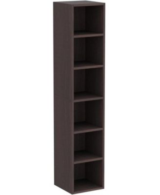 70.9 Inch Tall Narrow Bookcase Set of 2, Rustic Corner Bookcase with Storage, 6 Tier Cube Display Shelves for Home Office