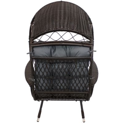 Shaded Comfort Wicker Outdoor Egg Chair with Legs - 56.5" H