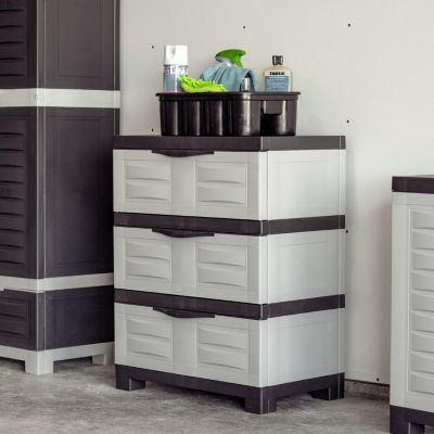 Heavy-Duty Plastic 3-Drawer Storage Cabinet Organizer - 29.5"